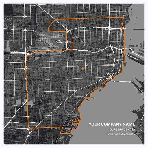 Our Service Area Map Poster - Street Map 6