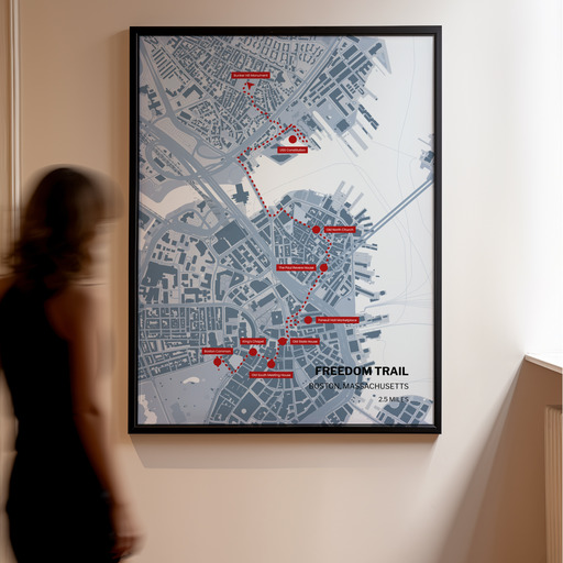 Boston Freedom Trail Map Poster - Route Map 10