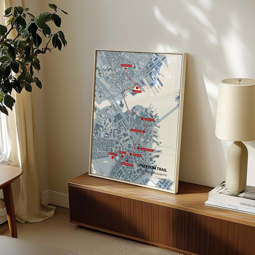 Boston Freedom Trail Map Poster - Route Map 8