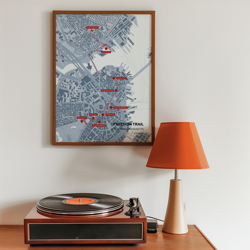 Boston Freedom Trail Map Poster - Route Map 9