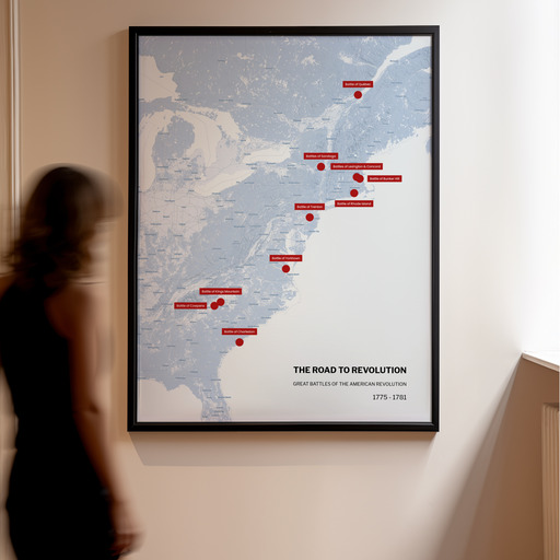 American Revolution Battle Map Poster - Terrain Map 9