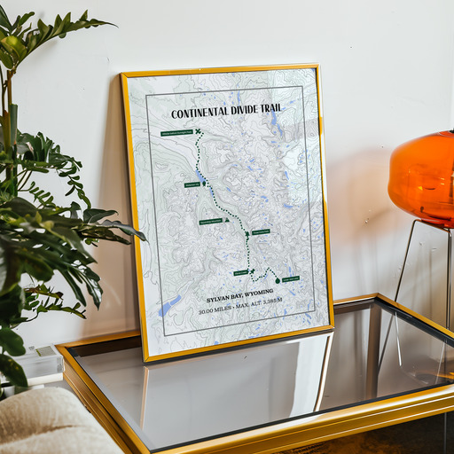 Continental Divide Trail Hiking Trip Poster - Route Map 10