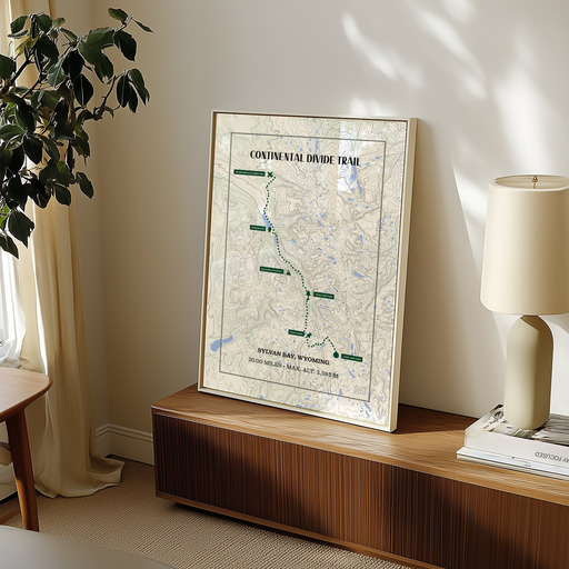 Continental Divide Trail Hiking Trip Poster - Route Map 8