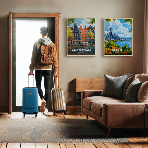 Amsterdam Travel Print - Vintage Travel Art Poster 10