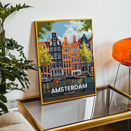 Amsterdam Travel Print - Vintage Travel Art Poster 8