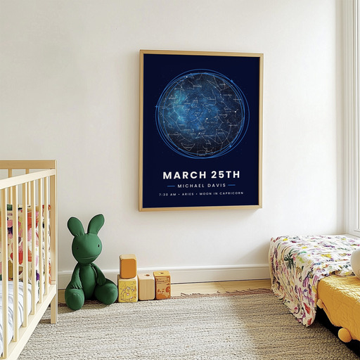 The Day you Were Born Poster - Starry - Celestial Map 8