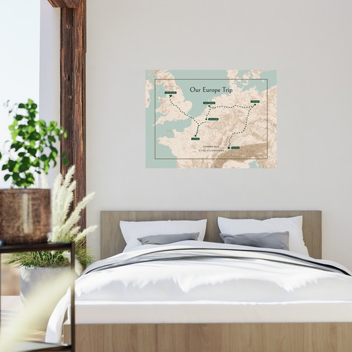 Our Europe Trip Poster - Route Map 7