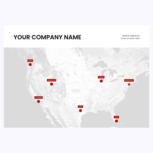 Our Corporate Branches Map Poster - Terrain Map 6