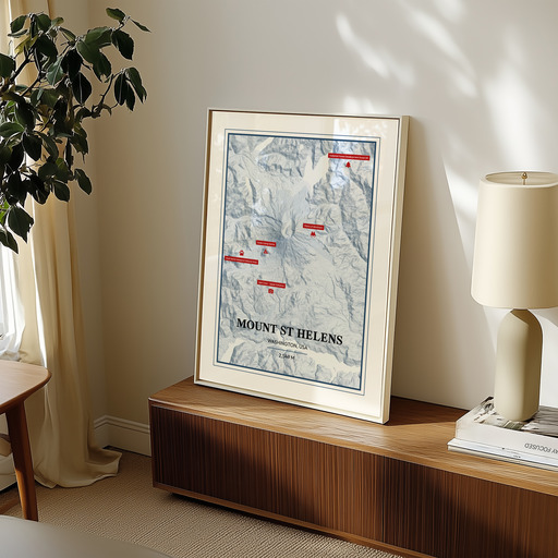 Trip To Mount St Helens Poster - Terrain Map 9