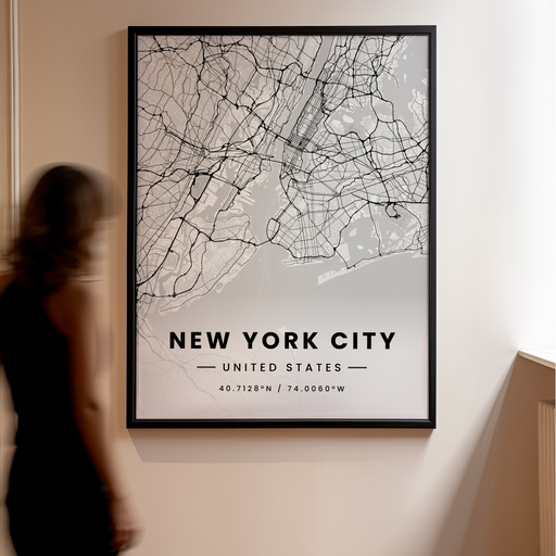 New York City in Light Poster - Street Map 10