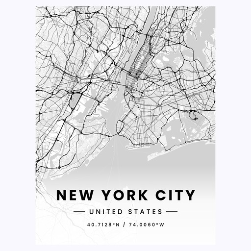 New York City in Light Poster - Street Map 6