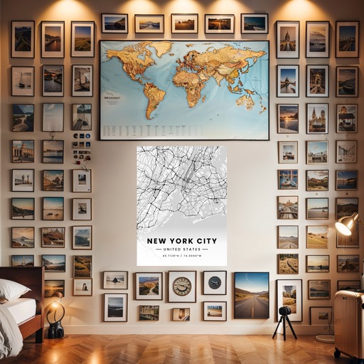 New York City in Light Poster - Street Map 7