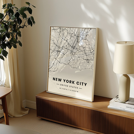 New York City in Light Poster - Street Map 8