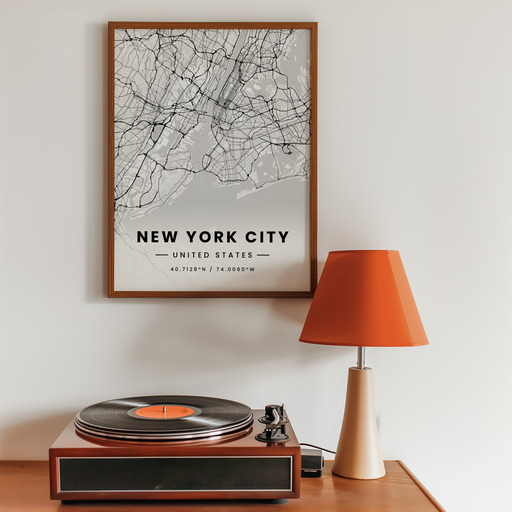 New York City in Light Poster - Street Map 9