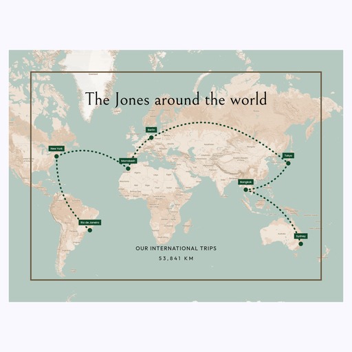 Our International Trip Poster - Route Map 6