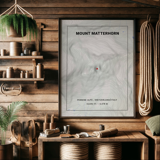 Mount Matterhorn Poster - Topo Map 8