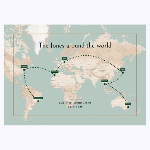 Our International Trip Poster - Route Map 6