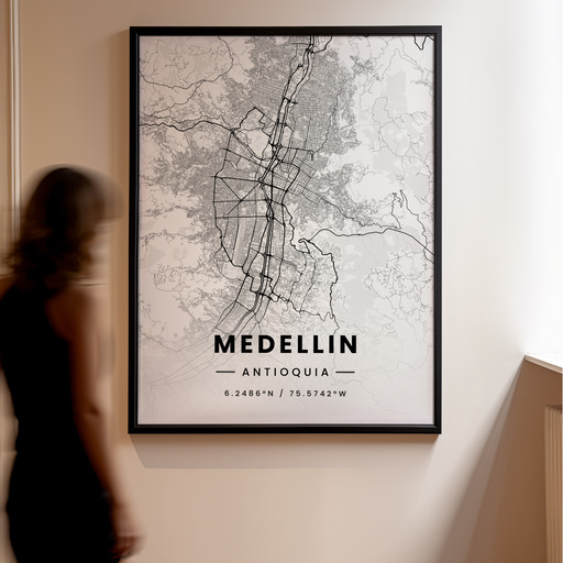 Medellin in Light Poster - Street Map 10