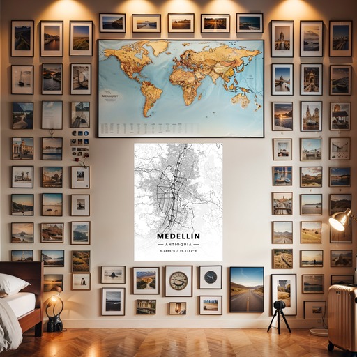 Medellin in Light Poster - Street Map 7