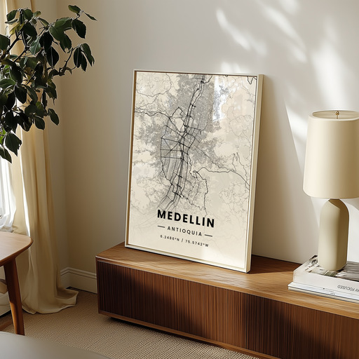 Medellin in Light Poster - Street Map 8