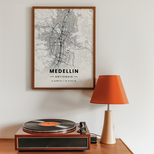 Medellin in Light Poster - Street Map 9