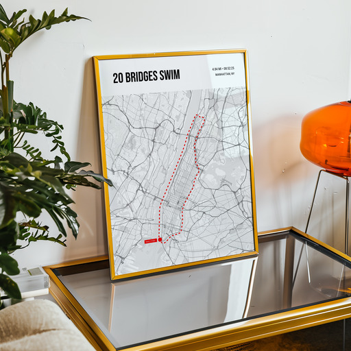 20 Bridges Swim Poster - Route Map 10