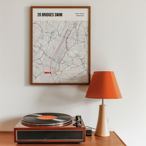 20 Bridges Swim Poster - Route Map 8