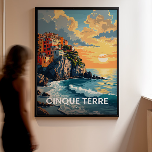 Cinque Terre Travel Print - Vintage Travel Art Poster 10