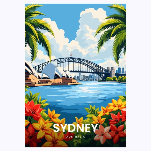 Sydney Travel Print - Vintage Travel Art Poster 6