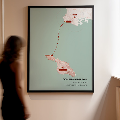 Catalina Channel Swim Poster - Route Map 10