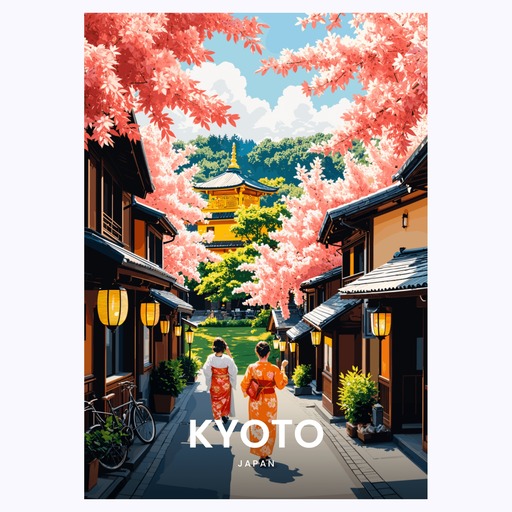 Kyoto Travel Print - Vintage Travel Art Poster 6