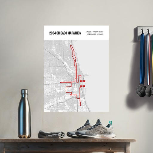 2024 Chicago Marathon Poster - Route Map 9