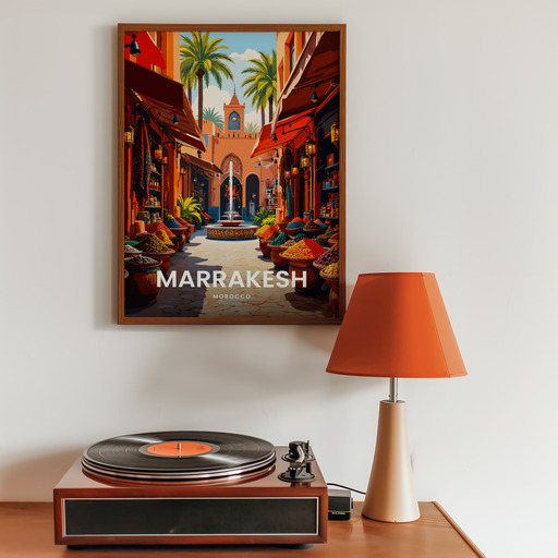Marrakesh Travel Print - Vintage Travel Art Poster 9