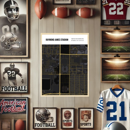 Tampa Bay Buccaneers Stadium Poster - Street Map 2