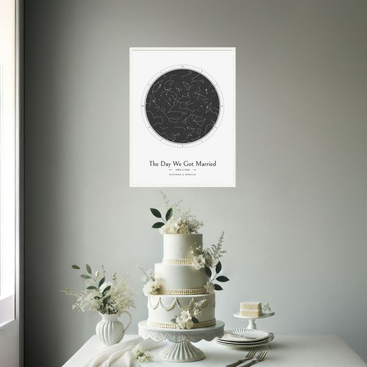 The Day We Got Married Poster - Classic Celestial Map 2