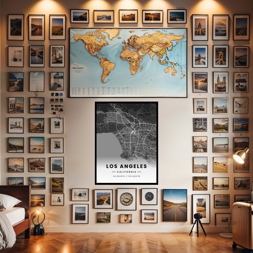 Los Angeles in Dark Poster - Street Map 2