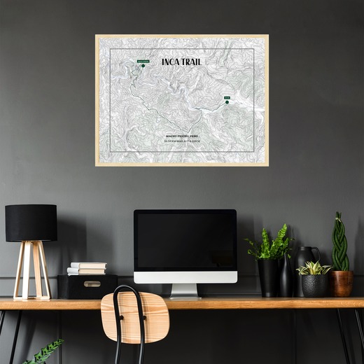 Inca Trail Hiking Trip Poster - Route Map 2