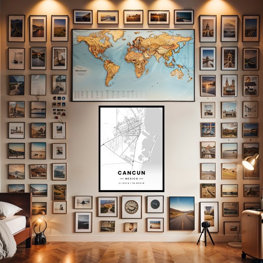 Cancun in Light Poster - Street Map 2