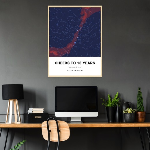 18th Birthday Poster - Celestial Map 2