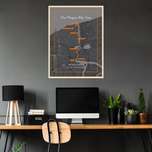 Our Niagara Falls Bicycle Ride Poster - Route Map 2