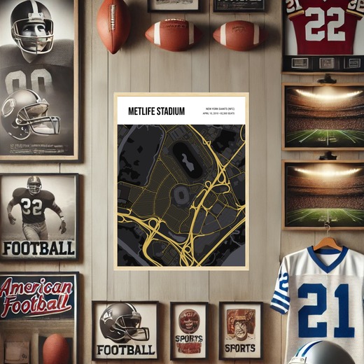 NY Giants Stadium Poster - Street Map 2