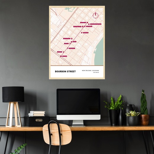 Bourbon Street Poster - Street Map 2