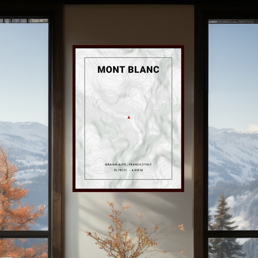Mont Blanc Poster - Topo Map 2