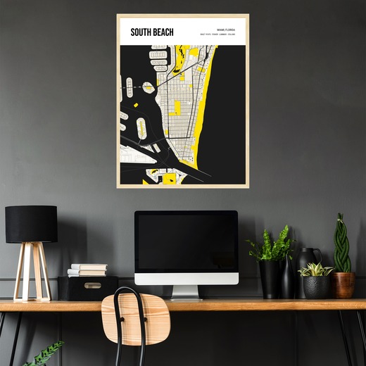 South Beach Poster - Street Map 2