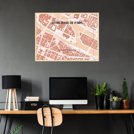 Notre-Dame de Paris Poster - Street Map 2