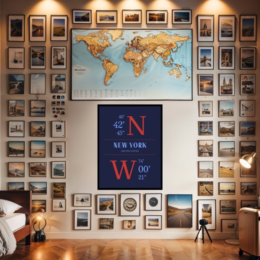 New York City Coordinates Poster 2