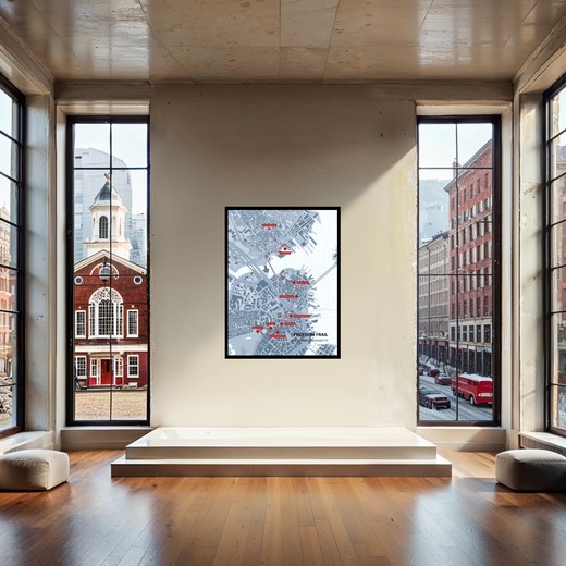 Boston Freedom Trail Map Poster - Route Map 2