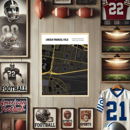 Philadelphia Eagles Stadium Poster - Street Map 2