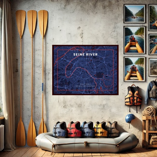 La Seine River through Paris in High Energy Poster 2