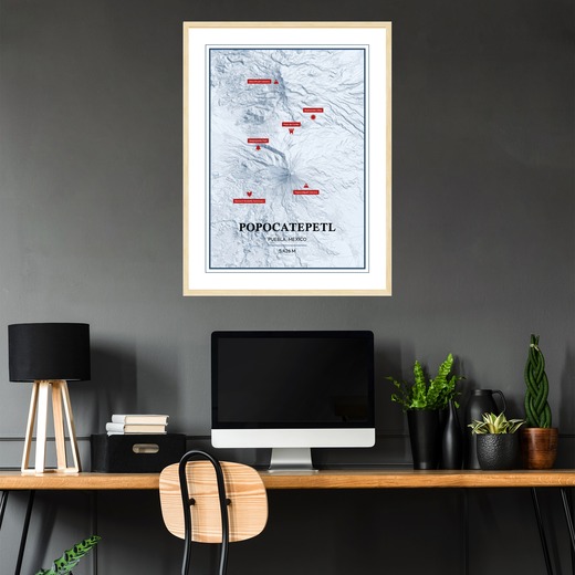 Trip To Popocatépetl Volcano Poster - Terrain Map 2